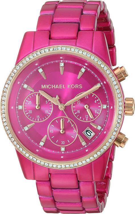 womens pink michael kors waterproof watch|michael kors watch pink strap.